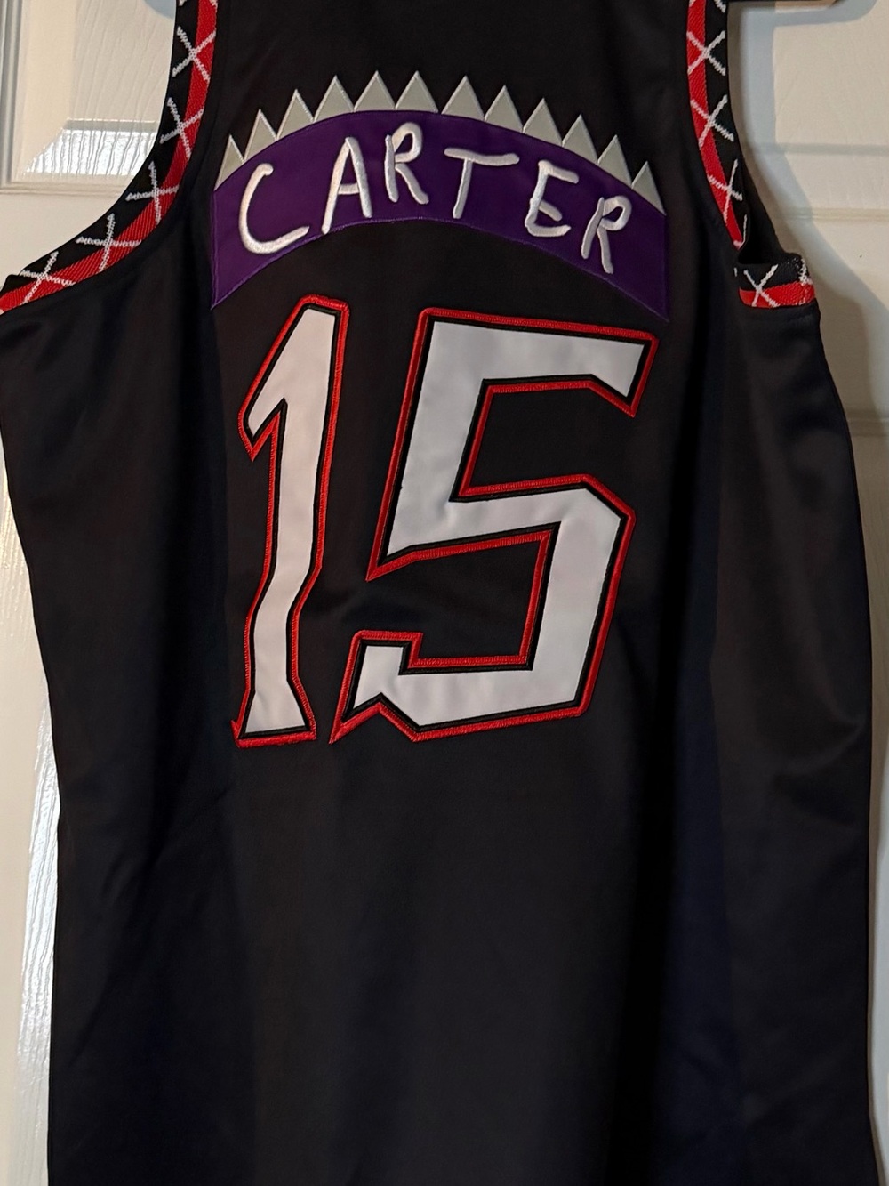 Vince Carter Toronto Raptors 15 Black and Purple graphic Basketball Jersey -